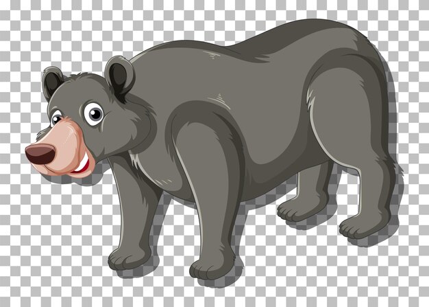 Black bear cartoon character isolated