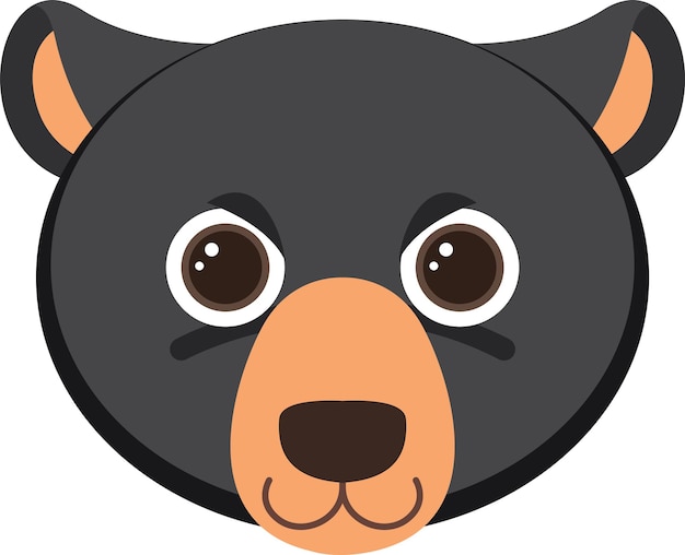 Free Vector black bear head in flat style