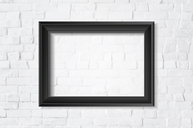 Black blank frame on the wall