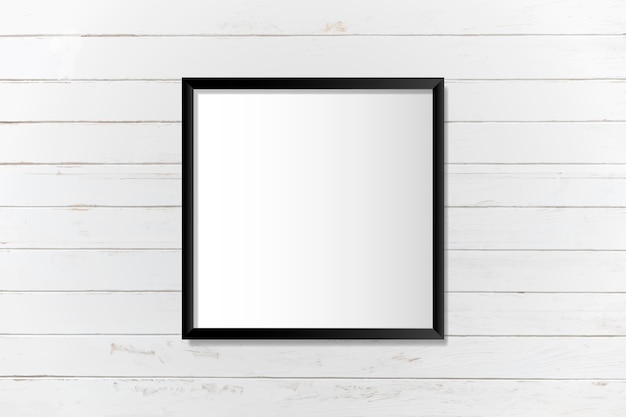 Black blank frame on the wall