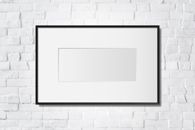 Free Vector black blank frame on the wall