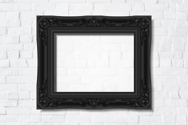 Black blank frame on the wall