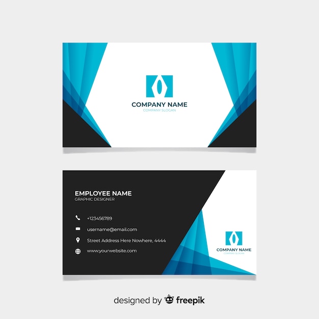 Black and blue visiting card