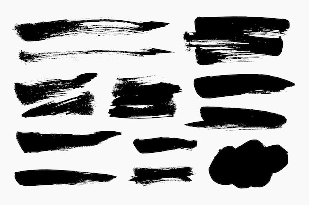 Black brush stroke set