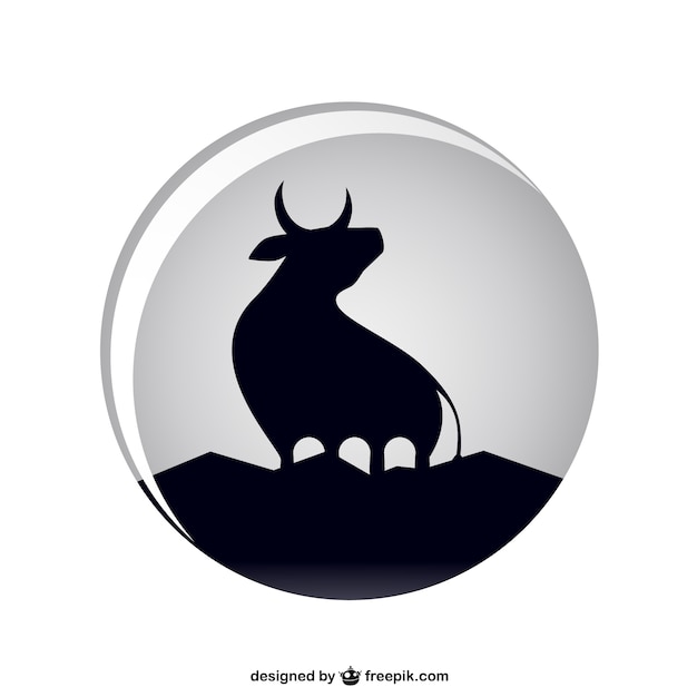 Free vector black bull silhouette