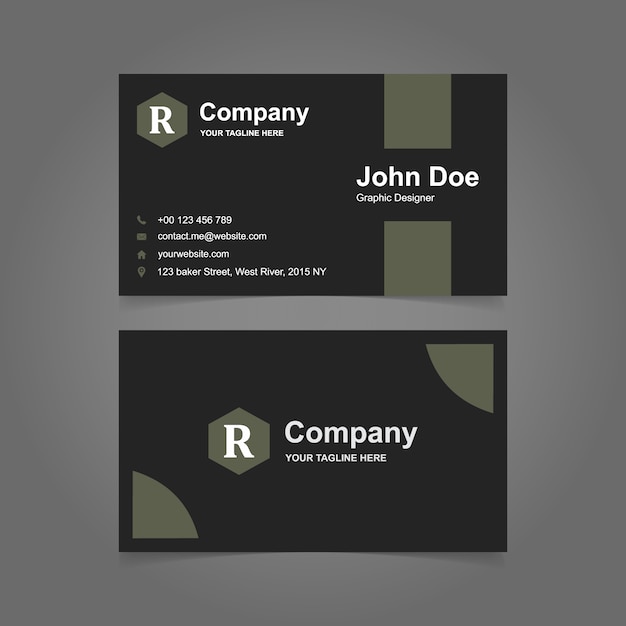 Black business card design