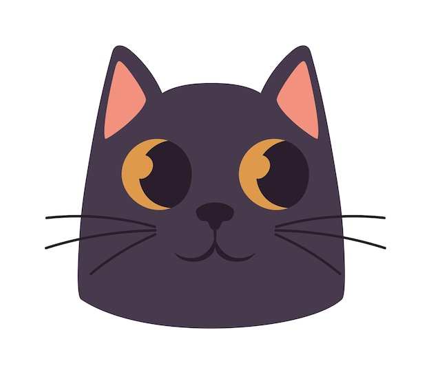 Free Vector black cat head icon isolated