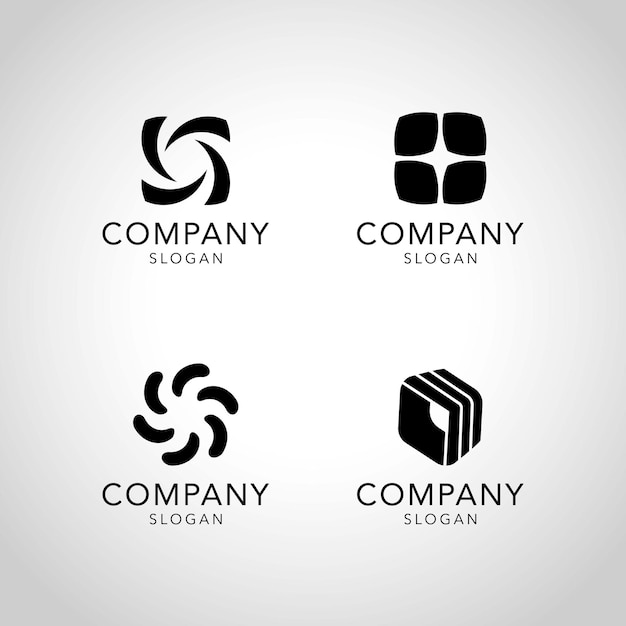 Free Vector black company logo collection vector