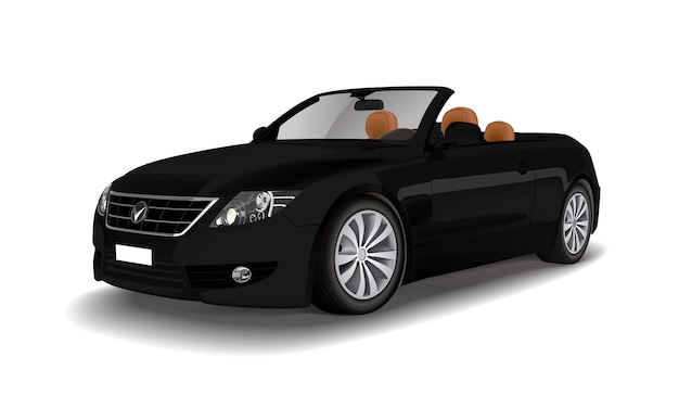 Free Vector black convertible car 