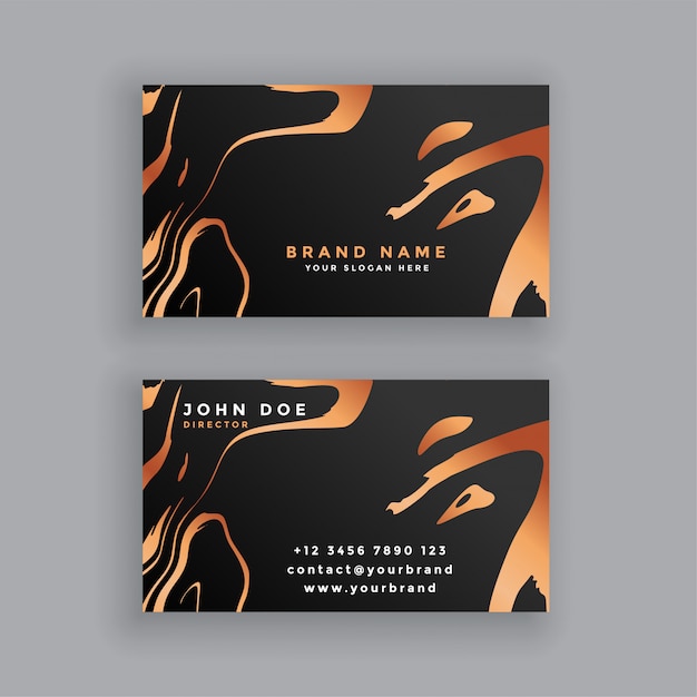 Free Vector black and copper business card design