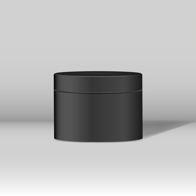 Black cosmetic jar mockup