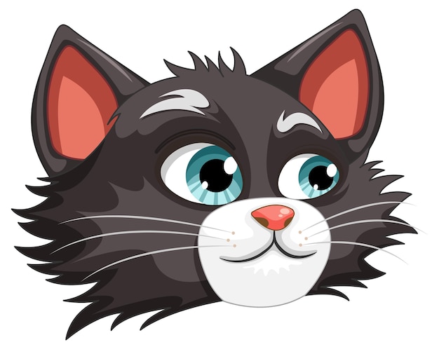 Free vector black cute cat cartoon