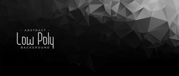 Free Vector black and dark low poly abstract geometric banner