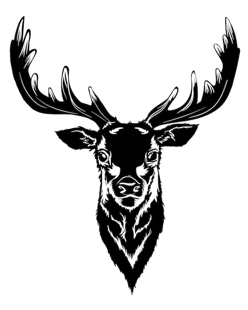 Free Vector black deer head