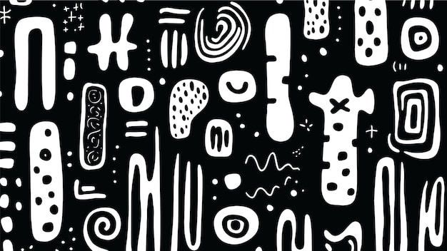 black doodle pattern