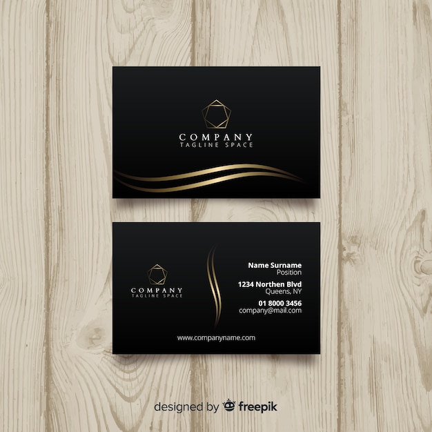 Black elegant business card template