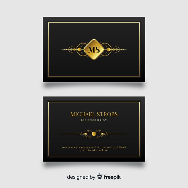 Black elegant business card template