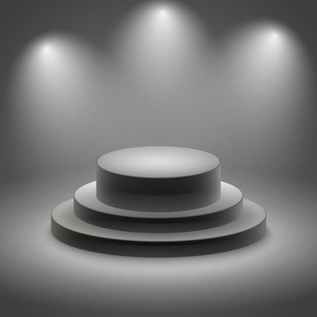 Free Vector black empty illuminated podium