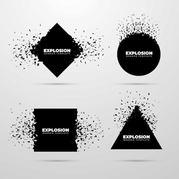 Free Vector black explosion banners set