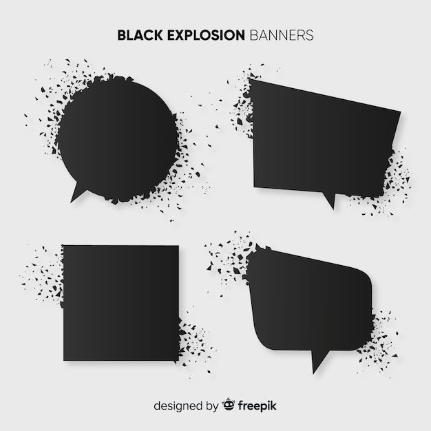 Black explosion banners