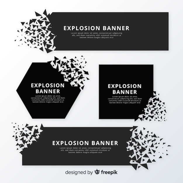 Free Vector black explosion banners