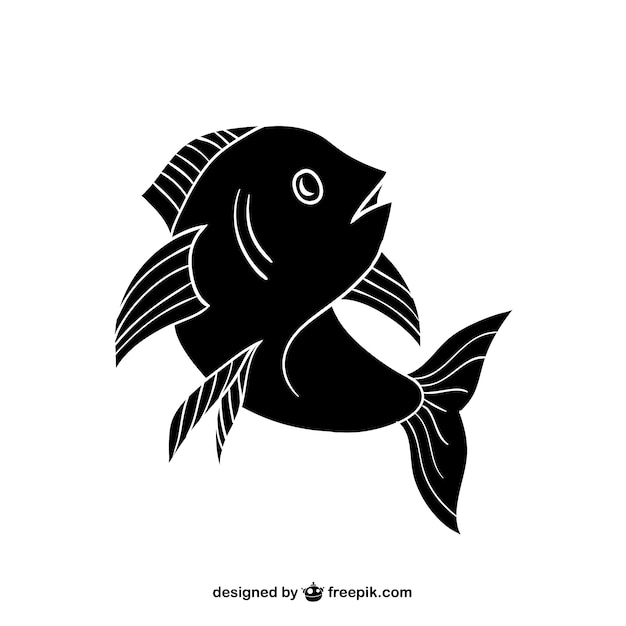 Free vector black fish silhouette