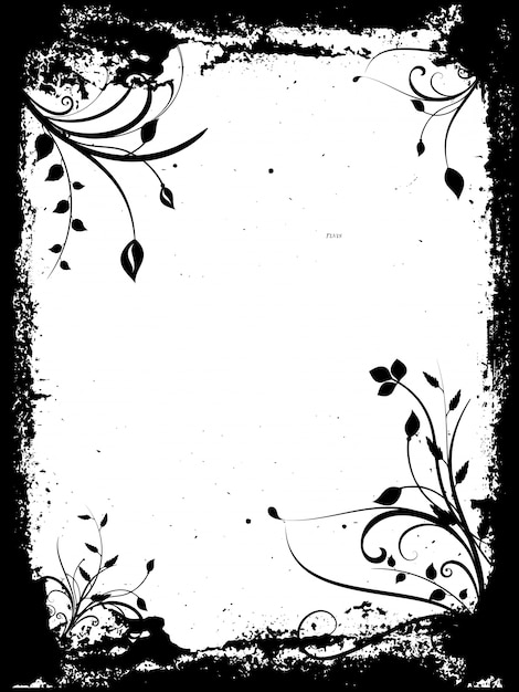 Black floral frame