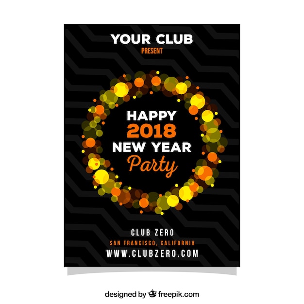 Free Vector black flyer for new year party