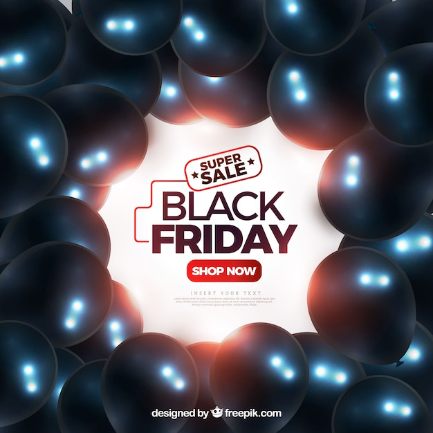 Free Vector black friday background with balloons