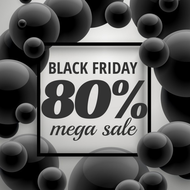 Free Vector black friday background with floating spheres