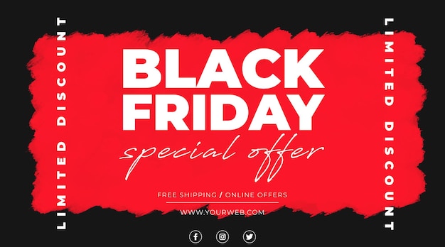 Black Friday Banner Sale with red stain