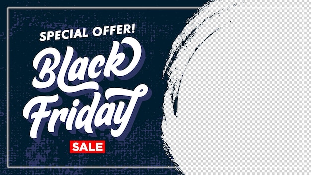 Black friday banner template with distress grunge