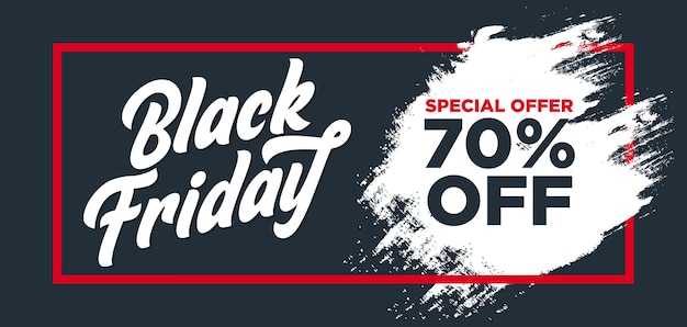 Black friday banner with dark background and grunge