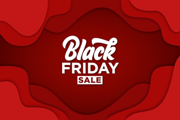 Black friday banner with paper cut style