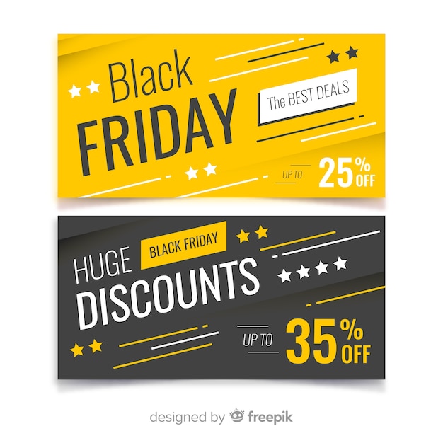 Black friday banners in flat design