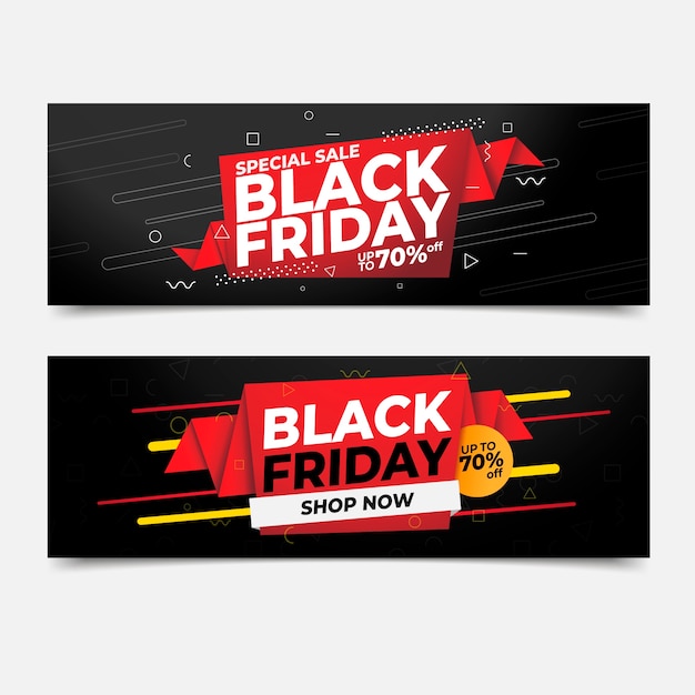 Black friday banners in flat design