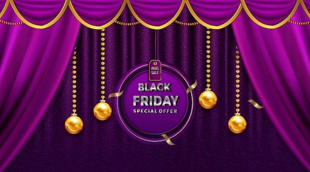 Free Vector black friday beautiful greeting card sale on the gold label prices up to decoration