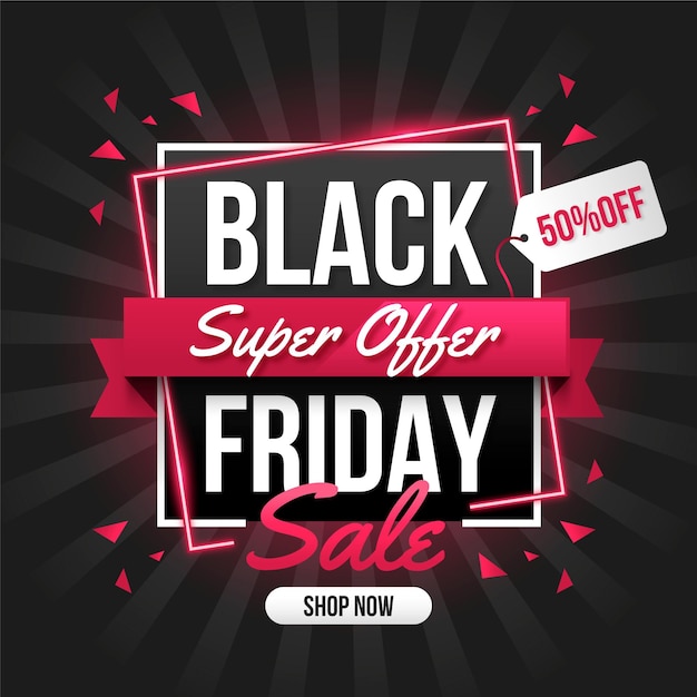 Black friday concept in flat design