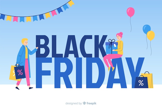 Black friday concept with flat design background