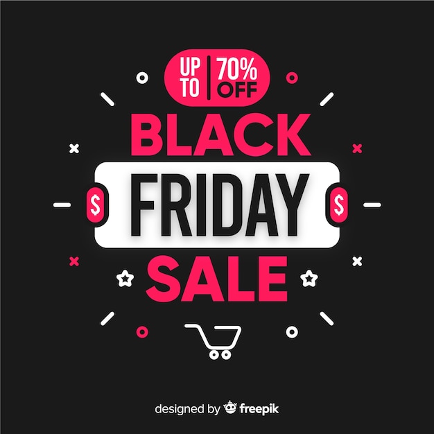 Black friday concept with flat design background