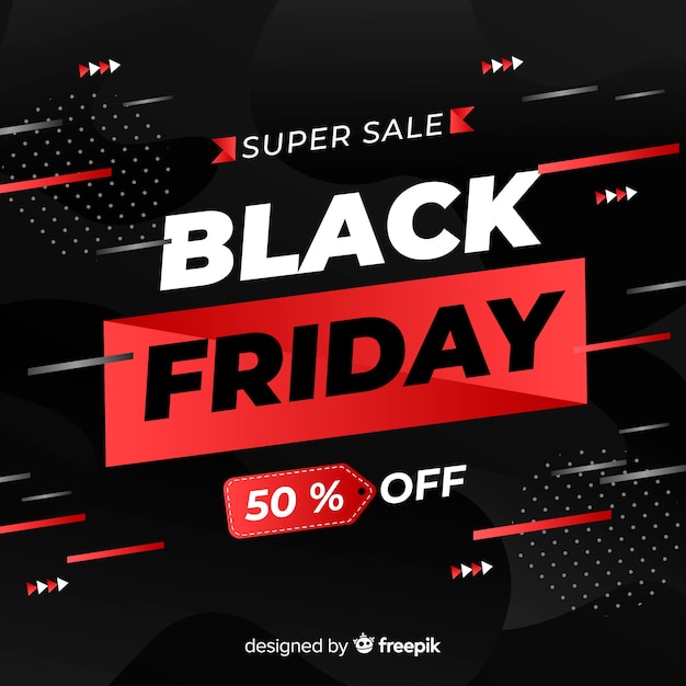 Black friday concept with flat design background