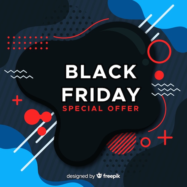 Black friday concept with flat design background