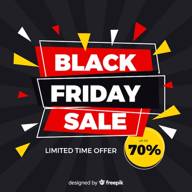 Black friday concept with flat design background