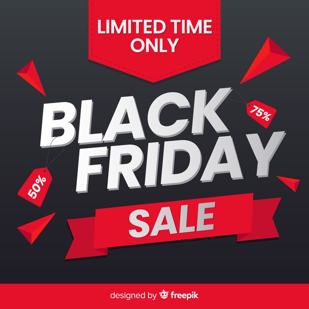 Black friday concept with flat design background