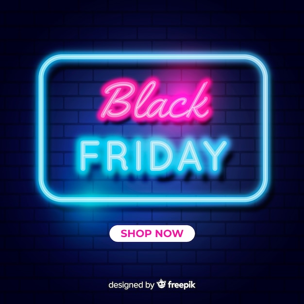 Black friday concept with neon background