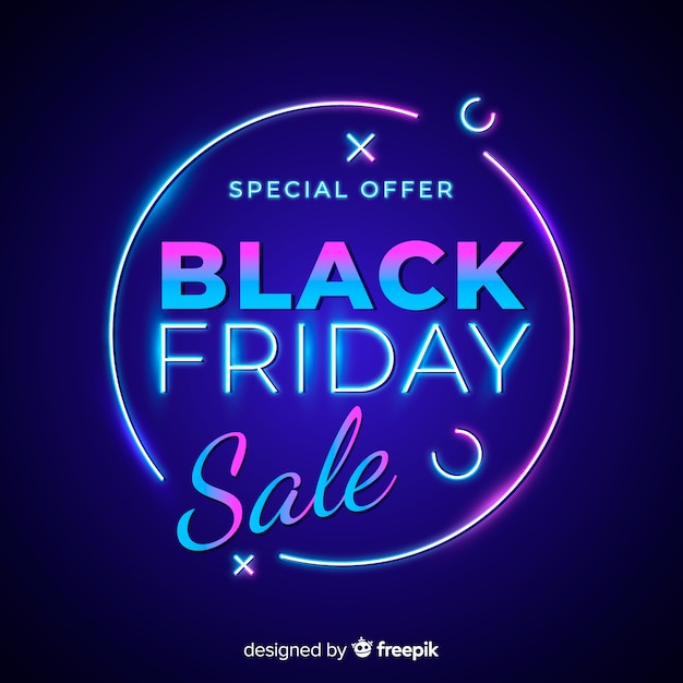 Black friday concept with neon design