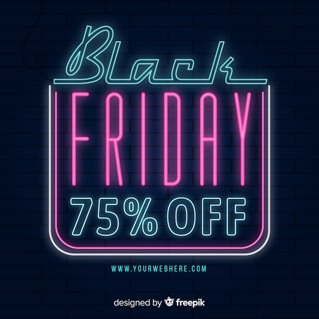 Black friday concept with neon design