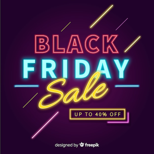 Black friday concept with neon design