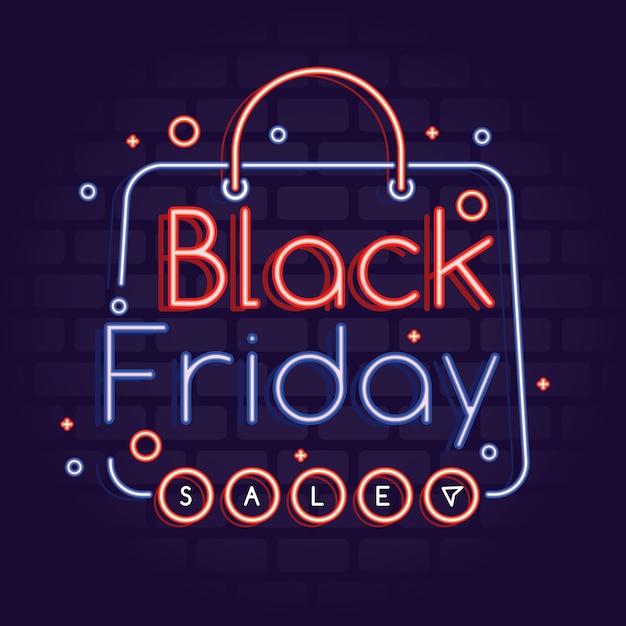 Black friday concept with neon design