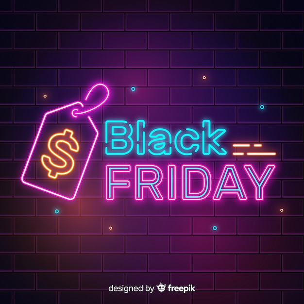 Black friday concept with neon sign